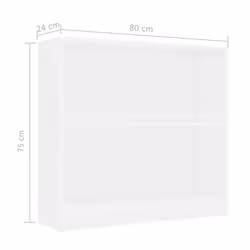 vidaXL Book Cabinet Display Rack Bookshelf Storage Shelf Rack Engineered Wood - white