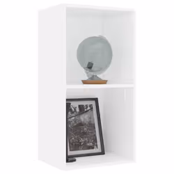 vidaXL 2-Tier Book Cabinet White 40x30x76.5 cm Engineered Wood bookshelf