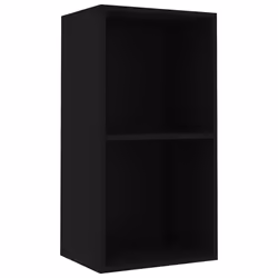 vidaXL 2-Tier Book Cabinet Black 40x30x76.5 cm Engineered Wood bookshelf