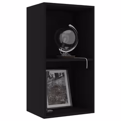 vidaXL 2-Tier Book Cabinet Black 40x30x76.5 cm Engineered Wood bookshelf