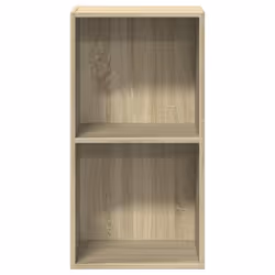 vidaXL 2-Tier Book Cabinet Sonoma Oak Engineered Wood Storage Highboard Shelf
