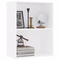 vidaXL 2-Tier Book Cabinet White 60x30x76.5 cm Engineered Wood bookshelf