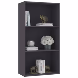 vidaXL Book Cabinet Bookcase Book Rack Unit Organiser Shelf Engineered Wood - grey