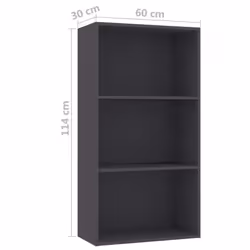 vidaXL Book Cabinet Bookcase Book Rack Unit Organiser Shelf Engineered Wood - grey