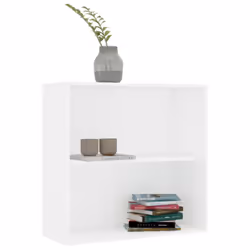 vidaXL 2-Tier Book Cabinet Bookcase Shelf Bookshelf White Engineered Wood - Additional view 2