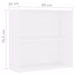 vidaXL 2-Tier Book Cabinet Bookcase Shelf Bookshelf White Engineered Wood - Additional view 3