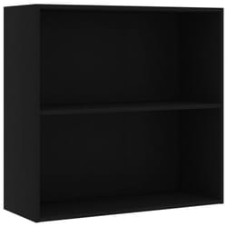 vidaXL 2-Tier Book Cabinet Bookcase Shelf Bookshelf Black Engineered Wood