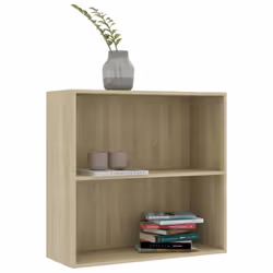 vidaXL 2-Tier Book Cabinet Bookcase Shelf Bookshelf Sonoma Oak Engineered Wood