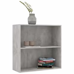 vidaXL 2-Tier Book Cabinet Concrete Grey Engineered Wood Storage Highboard - Additional view 2