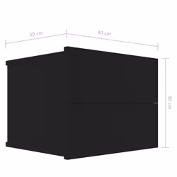VidaXL 801055 nightstand/bedside table Black - Additional view 7