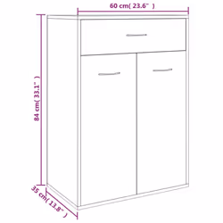 vidaXL Shoe Cabinet Concrete Grey Engineered Wood Footwear Storage Organiser - Additional view 4