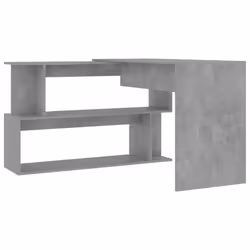 vidaXL Corner Desk Concrete Grey Engineered Wood Bedroom Office Workstation
