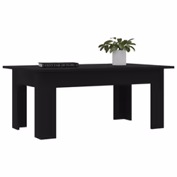 vidaXL Coffee Table Black Engineered Wood Living Room Couch End Plant Stand