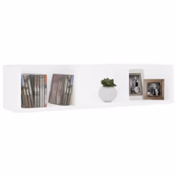 vidaXL CD Wall Shelf White Engineered Wood Bedroom Baby and Kids Room Cabinet