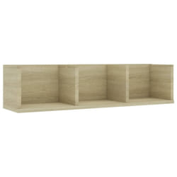 vidaXL CD Wall Shelf Sonoma Oak Engineered Wood Baby and Kids Room Cabinet
