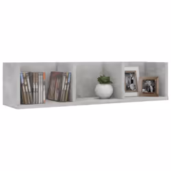 vidaXL CD Wall Shelf Concrete Grey Engineered Wood Baby and Kids Room Cabinet