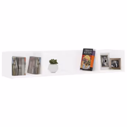 vidaXL CD Wall Shelf White Engineered Wood Bedroom Office Living Room Cabinet