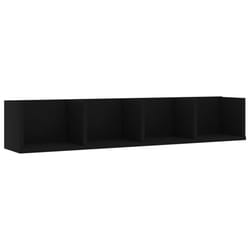 vidaXL CD Wall Shelf Black Engineered Wood Bedroom Baby and Kids Room Cabinet