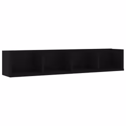 vidaXL CD Wall Shelf Black Engineered Wood Bedroom Baby and Kids Room Cabinet