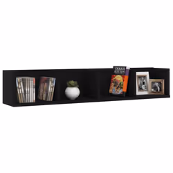 vidaXL CD Wall Shelf Black Engineered Wood Bedroom Baby and Kids Room Cabinet