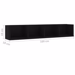vidaXL CD Wall Shelf Black Engineered Wood Bedroom Baby and Kids Room Cabinet - Additional view 6