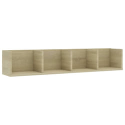 vidaXL CD Wall Shelf Sonoma Oak Engineered Wood Baby and Kids Room Cabinet