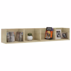 vidaXL CD Wall Shelf Sonoma Oak Engineered Wood Baby and Kids Room Cabinet - Additional view 3