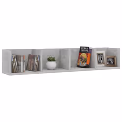 vidaXL CD Wall Shelf Concrete Grey Engineered Wood Baby and Kids Room Cabinet