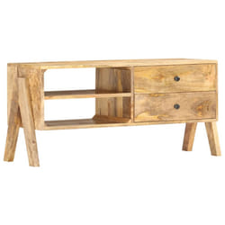 vidaXL Solid Mango Wood TV Cabinet 97x35x47cm Entertainment Centre Stand Unit