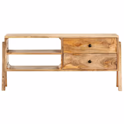 vidaXL Solid Mango Wood TV Cabinet 97x35x47cm Entertainment Centre Stand Unit