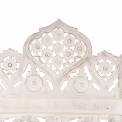 vidaXL Solid Mango Wood Hand carved 5-Panel Room Divider White 200cm Partition