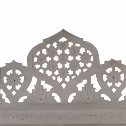vidaXL Solid Mango Wood Hand carved 3-Panel Room Divider Grey 120cm Partition