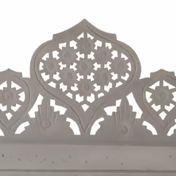 vidaXL Solid Mango Wood Hand carved 4-Panel Room Divider Grey 160cm Screen