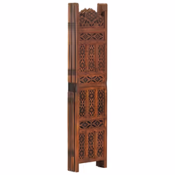 vidaXL Solid Mango Wood Hand carved 5-Panel Room Divider Brown 200cm Partition - Additional view 5