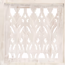 vidaXL Solid Mango Wood Hand carved 3-Panel Room Divider White 120cm Screen