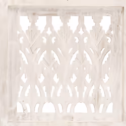 vidaXL Solid Mango Wood Hand carved 5-Panel Room Divider White 200cm Screen