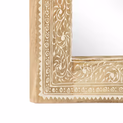 vidaXL Solid Mango Wood Hand Painted Mirror 40x55cm Bathroom Hallway Mirror - Additional view 4
