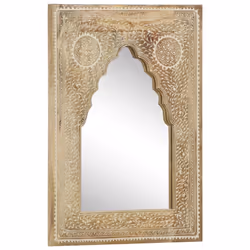 vidaXL Solid Mango Wood Hand Painted Mirror 40x55cm Bathroom Hallway Mirror - Additional view 6