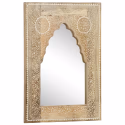 vidaXL Solid Mango Wood Hand Painted Mirror 40x55cm Bathroom Hallway Mirror - Additional view 7