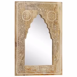 vidaXL Solid Mango Wood Hand Painted Mirror 40x55cm Bathroom Hallway Mirror - Additional view 9
