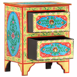 vidaXL Solid Mango Wood Bedside Cabinet with 2 Drawers 40x30x50cm Nightstand - Additional view 4