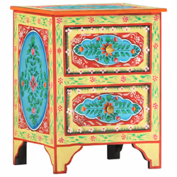vidaXL Solid Mango Wood Bedside Cabinet with 2 Drawers 40x30x50cm Nightstand - Additional view 9