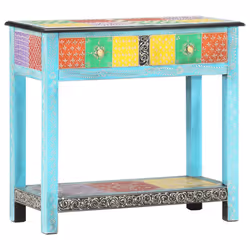 vidaXL Solid Mango Wood Console Table with 2 Drawers 80x35x75cm Side Hall Desk