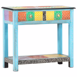vidaXL Solid Mango Wood Console Table with 2 Drawers 80x35x75cm Side Hall Desk - Additional view 11