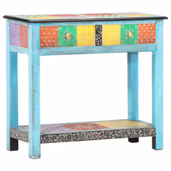 vidaXL Solid Mango Wood Console Table with 2 Drawers 80x35x75cm Side Hall Desk