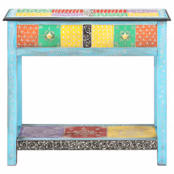 vidaXL Solid Mango Wood Console Table with 2 Drawers 80x35x75cm Side Hall Desk
