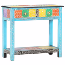vidaXL Solid Mango Wood Console Table with 2 Drawers 80x35x75cm Side Hall Desk - Additional view 9