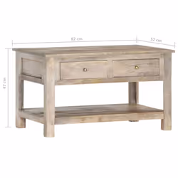 vidaXL Solid Mango Wood Coffee Table 82cm Side End Couch Desks Living Room