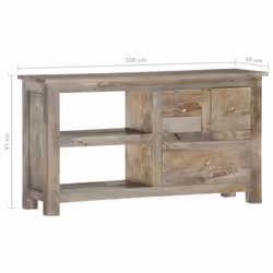 vidaXL Solid Mango Wood TV Cabinet 100x30x55cm Hifi Stereo Storage Stands - Additional view 6