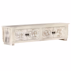 vidaXL Solid Mango Wood TV Cabinet White 140x30x35cm Hifi Stereo Storage Stand - Additional view 10